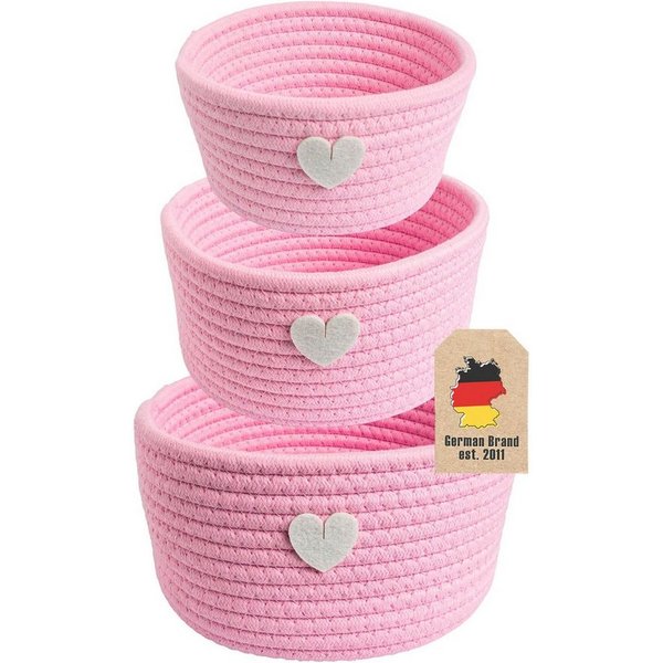 Intirilife Aufbewahrungskorb (Set, 3 St., 3-teiliges Aufbewahrungskorb Set), Aufbewahrungs Körbe Set für Regale Ablagen als Deko