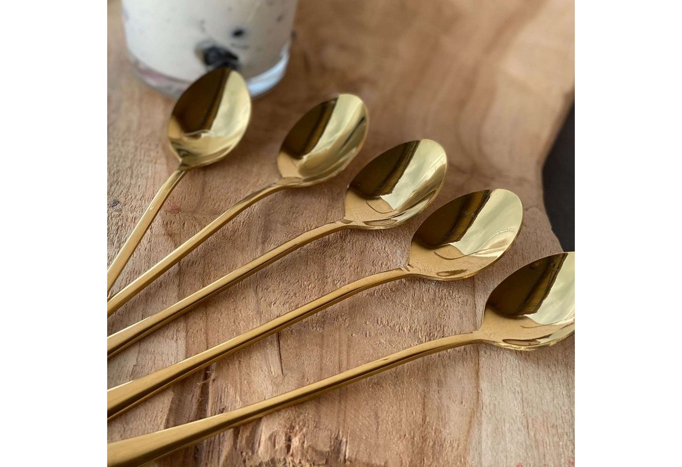 Intirilife Dessertlöffel (6 Stück), 6er Set Löffel Dessertlöffel Kaffee Latte Macchiato Longdrinks – Bild 5 von 5
