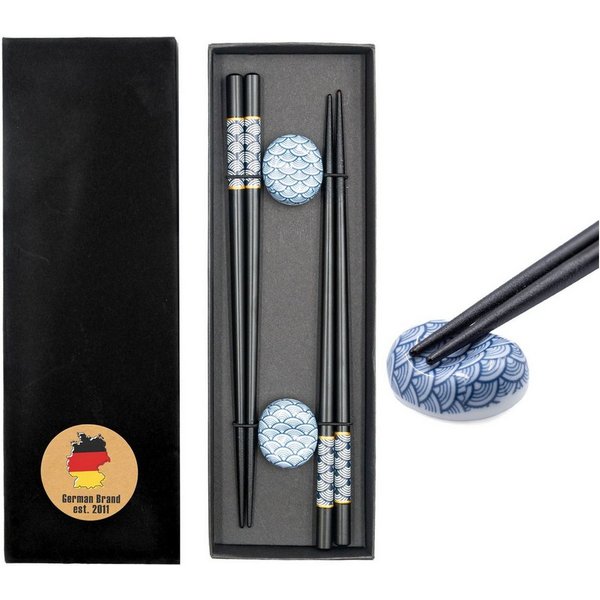 Intirilife Essstäbchen, Essstäbchen Set mit 2 Stäbchenhalter
