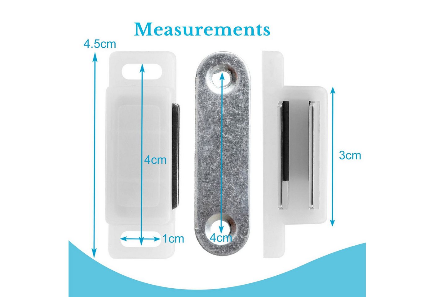 Intirilife Haftmagnetschnäpper, (10-tlg), 10x Magnetschnäpper in WEISS - Magnetischer Türschließer Möbelmagnet – Bild 4 von 5