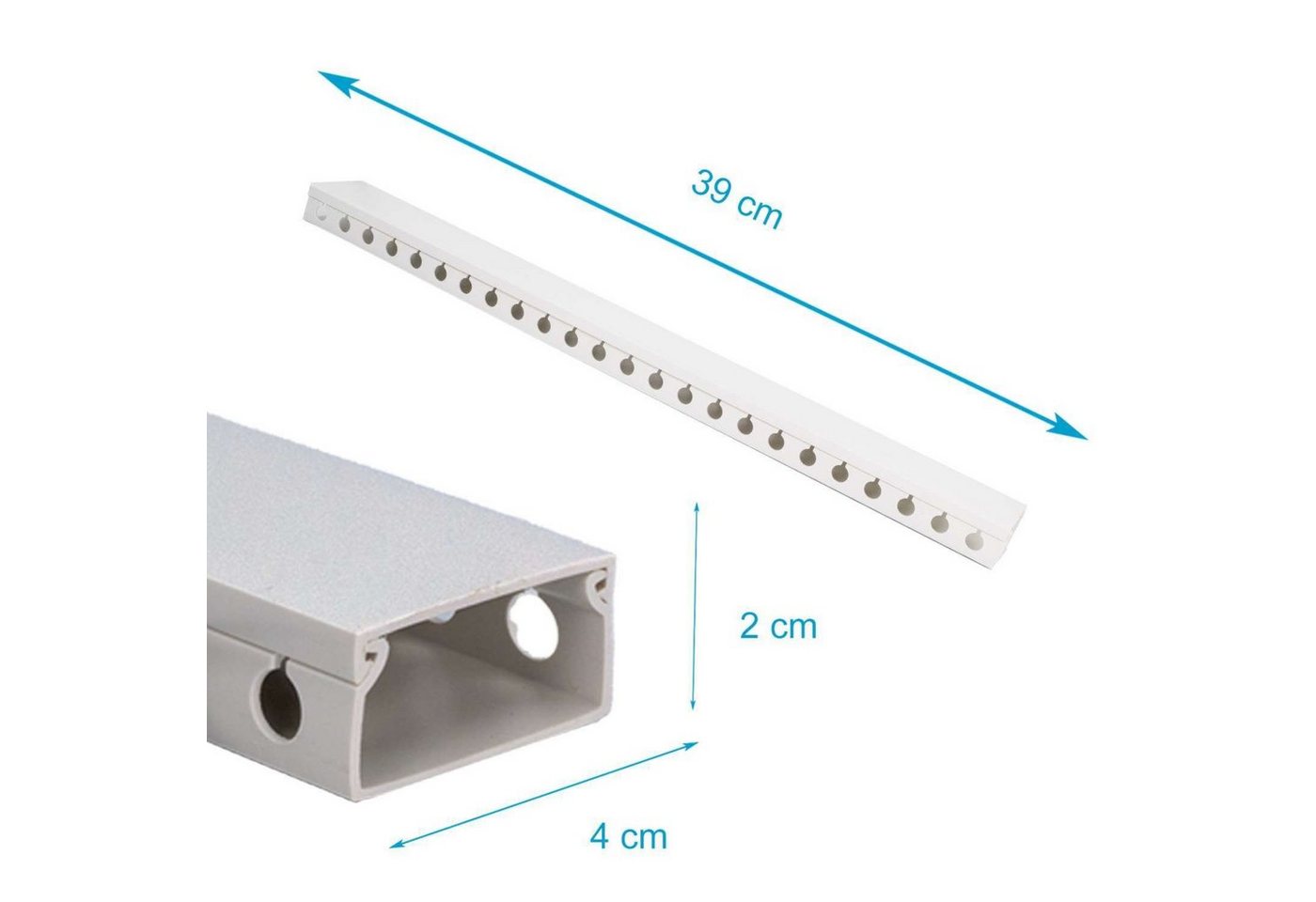 Intirilife Kabelkanal (9-St), 9er-Set Kabelkanäle Kabel-Organizer - 9x Kabelkanal aus PVC – Bild 2 von 5