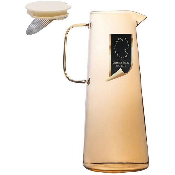 Intirilife Karaffe, (1-tlg), Karaffe Kanne Krug aus Glas 1.4 L