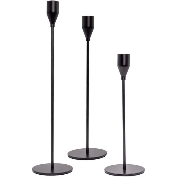 Intirilife Kerzenständer (Set, 3 St., 3x Kerzenständer), Kerzenständer 3 Set Metall Kerzenhalter für Stabkerzen 33/28/23cm