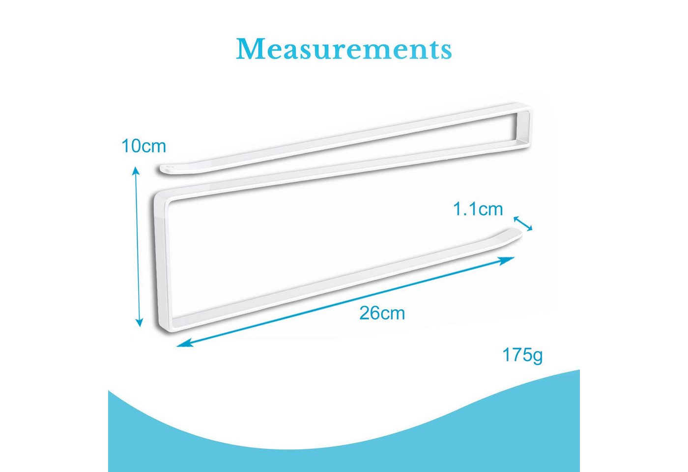 Intirilife Küchenrollenhalter, (2x Papierrollenhalterung in Weiß - Z-Form, 2-St), Platzsparende Steckalterung für Papierrollen und weitere Gegenstände – Bild 4 von 5