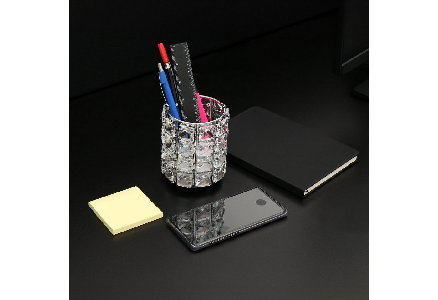 Intirilife Make-Up Organizer, 1-tlg., Pinselhalter für Make Up Pinsel Organizer aus Eisen und Glas – Bild 4 von 5