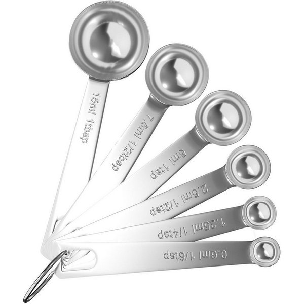 Intirilife Messlöffel, Edelstahl, (6-St), 6-teiliges Messlöffel Set aus Edelstahl