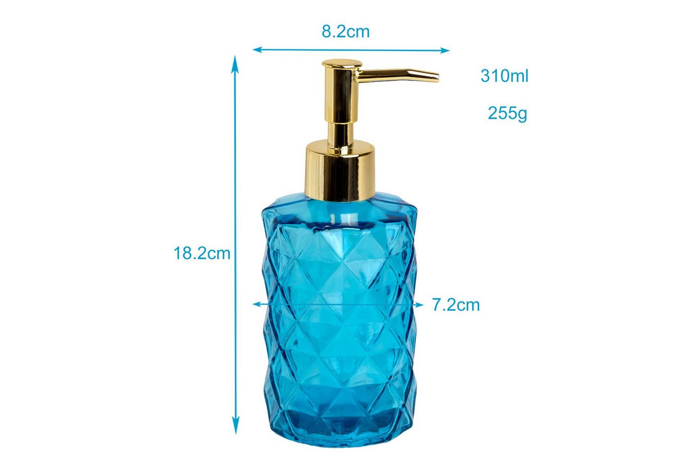 Intirilife Seifenspender, (1-tlg), Handseifenspender aus Glas 310ml Dosierer Seifenachfüllbar mit Pumpe – Bild 2 von 5
