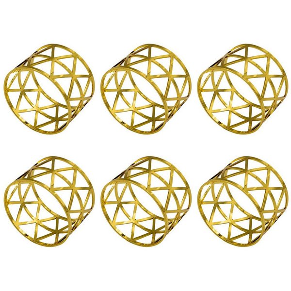 Intirilife Serviettenring, Edelstahl, (Set, 6-tlg., 6x Serviettenringe), Serviettenhalter Set Serviettenringe Edelstahl in Gold 4.5 x 3 cm