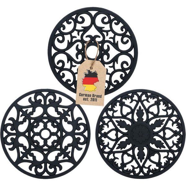 Intirilife Topfuntersetzer, 3-tlg., 3-teiliges Silikon Untersetzer Set Flexible Antihaft Topf Rutschfest