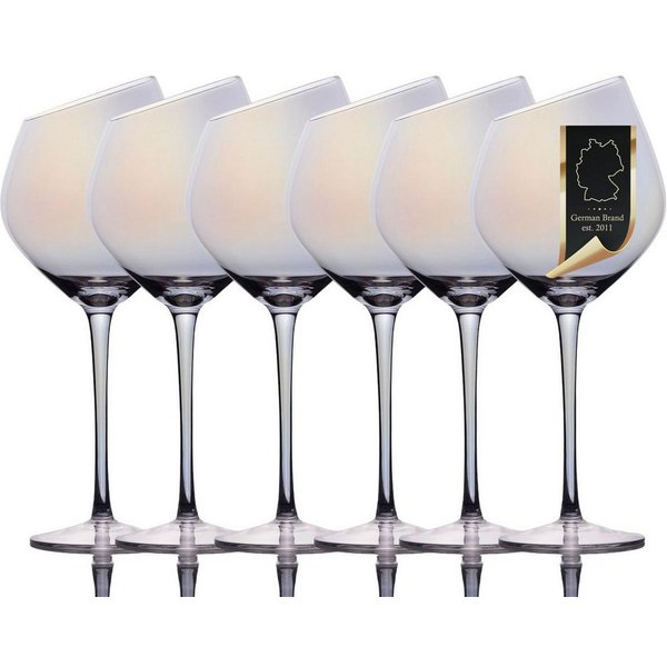 Intirilife Weinglas, 6-tlg., Glas, Wein Glas Set 470ml Wein Gläser mit Schimmer Spülmaschinenfest (6-tlg)