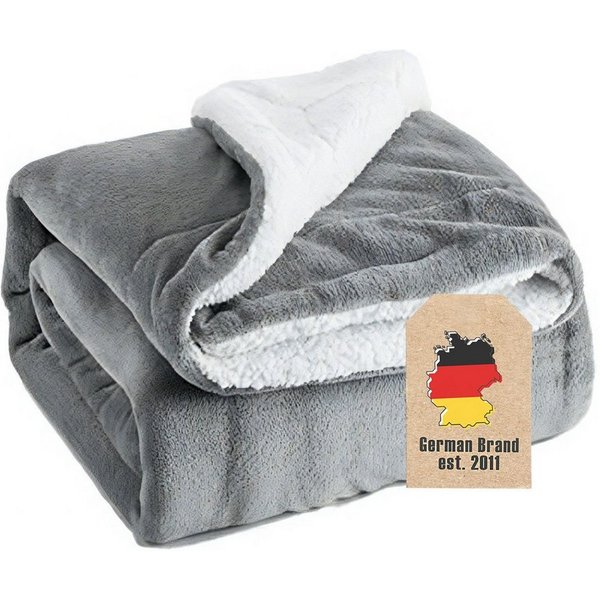 Wohndecke, Intirilife, Sherpa Kuscheldecke Flauschig warme Decke Couchdecke Wohndecke Indoor