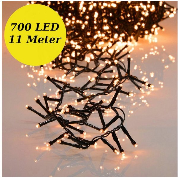 INtrenDU LED-Lichterkette Lichterkette EXTRA warmeiß 700LED 14m, mit itegriertem Timer, Beleuchtungsprogrammen und Memoryfunktion