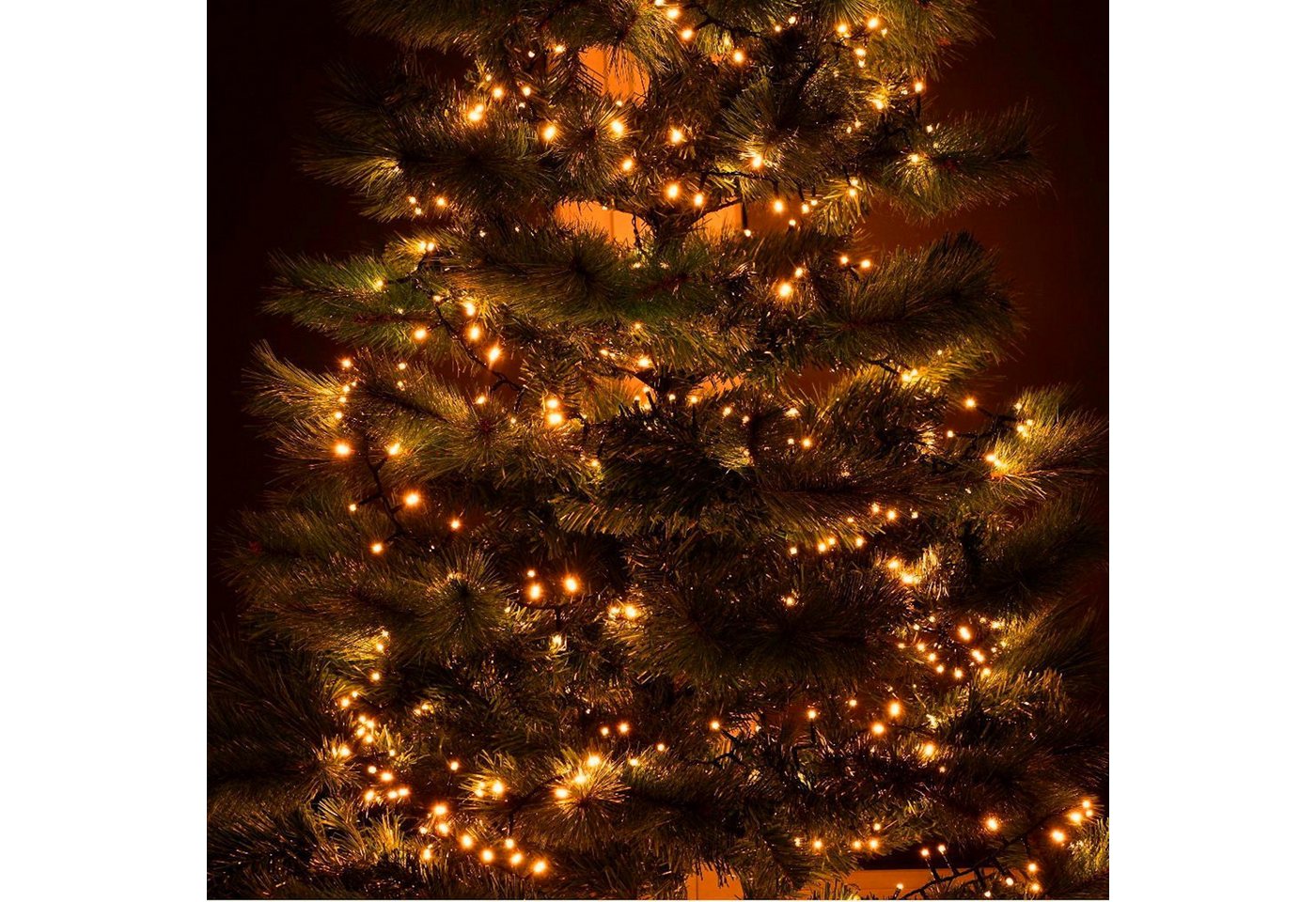 INtrenDU LED-Lichterkette Lichterkette EXTRA warmeiß 700LED 14m, mit itegriertem Timer, Beleuchtungsprogrammen und Memoryfunktion – Bild 5 von 5