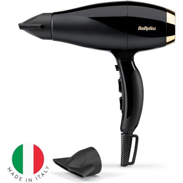 BaByliss Ionic-Haartrockner BaByliss Super Pro 2300 Profi-Haartrockner, 6714E, 2300 W, 2300W, Ionen-Technologie, Föhn mit 2 Aufsätzen, Made in Italy