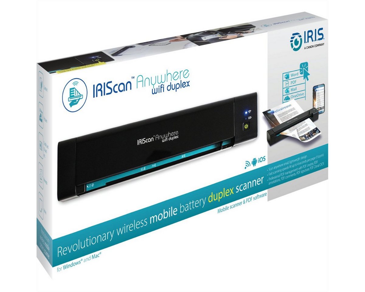 Iris by Canon IRIScan Anywhere 6 WIFI Duplex 15PPM Scanner, (Mobiler Batteriescanner, 461854) – Bild 3 von 5
