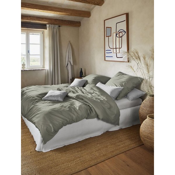 Irisette Bettwäsche Premium Satin Bettwäsche Paris, Mako-Satin, 2 teilig, hochwertige Uni Premium Bettwäsche mit Reißverschluss, 100% Baumwolle