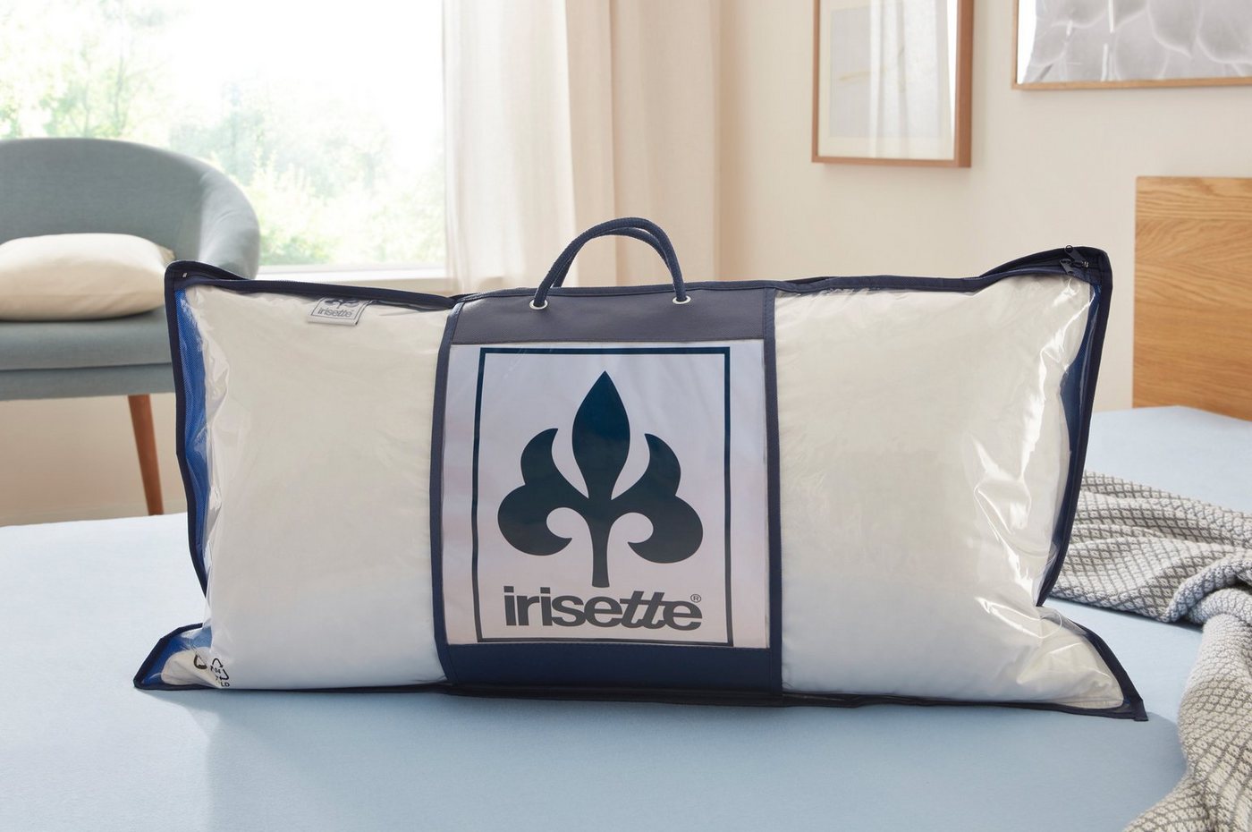 Irisette Kopfkissen Kissen Gerda, Füllung: irisette® Duofill - 50% Polyester-Hohlfaserkugeln und 50% Schaumstäbchen, Bezug: weich, Seitenschläfer, Bauchschläfer – Bild 4 von 5