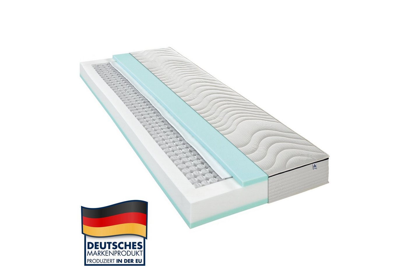 Taschenfederkernmatratze 1.000er Tonnentaschenfederkernmatratze Rügen, Irisette, 24 cm hoch, 7 ergonomische Liegezonen – Bild 2 von 5