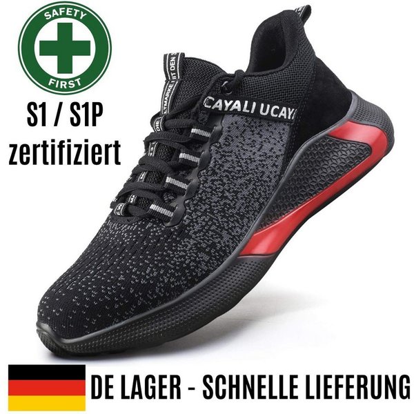 IRON FORCE S1 / S1P oder SBP - jeweils CE ISO zertifizierter Sicherheitsschuh (durchtrittsicher, bequem, leicht, rutschfest, atmungsaktiv) Stahlkappenschuhe Arb