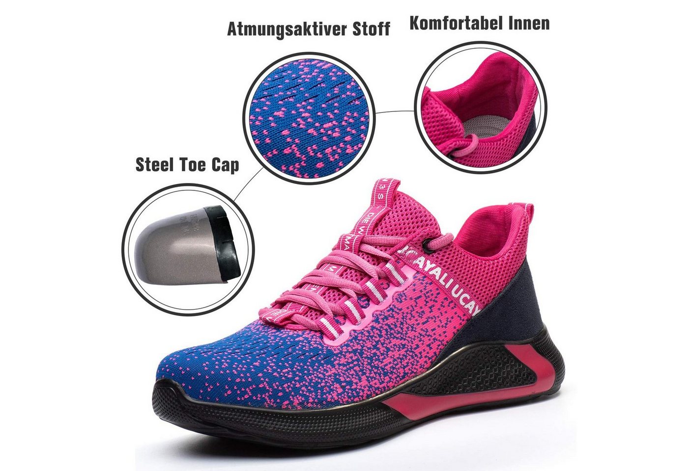 IRON FORCE S1 / S1P oder SBP - jeweils CE ISO zertifizierter Sicherheitsschuh (durchtrittsicher, bequem, leicht, rutschfest, atmungsaktiv) Stahlkappenschuhe Arb – Bild 4 von 5