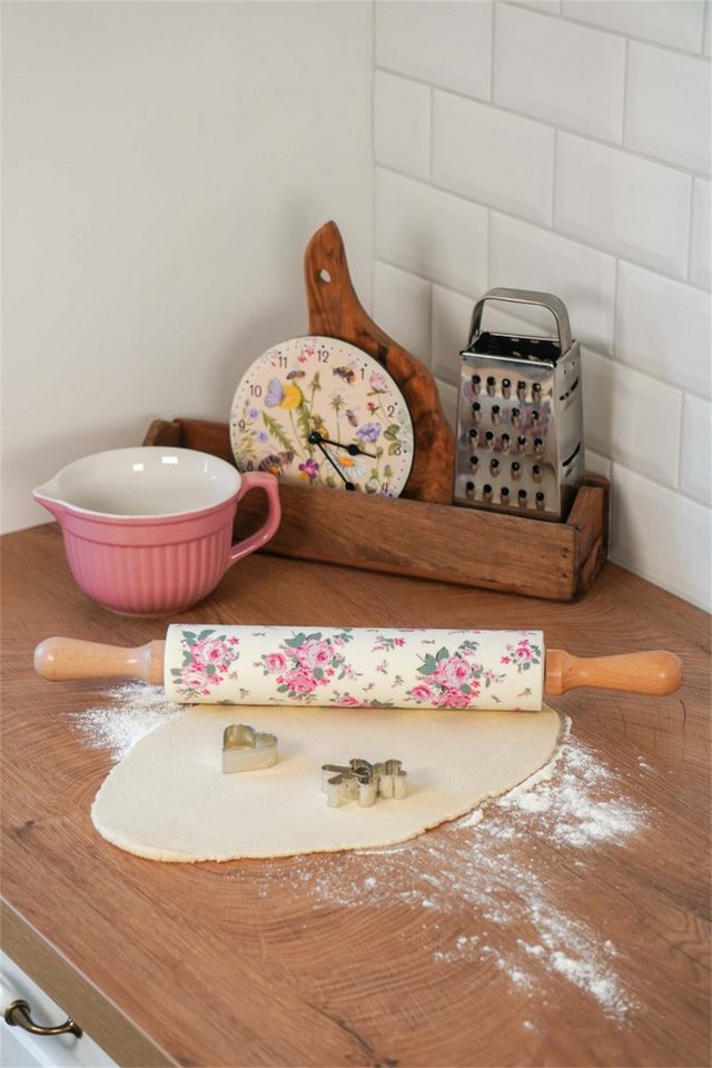 Isabelle Rose Teigroller Bella Holz, Silikon, (Blumenmuster, 1-tlg., Nudelholz), Gesamtlänge ca. 43 cm, Rolle ca. 24,5 cm – Bild 3 von 5