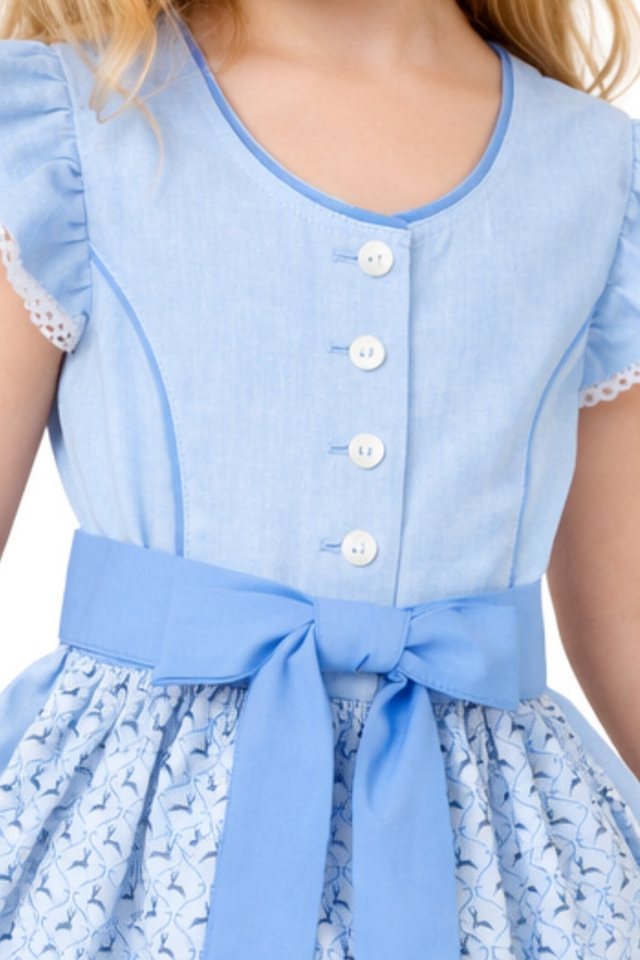 Isar-Trachten Dirndl Kinderdirndl 2tg. - KLARA - hellblau – Bild 2 von 3