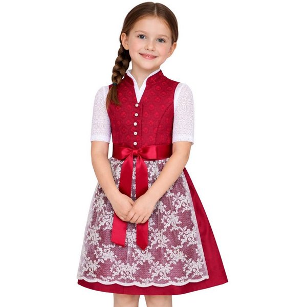 Isar-Trachten Dirndl Kinderdirndl 2tlg. - CARLY - rot
