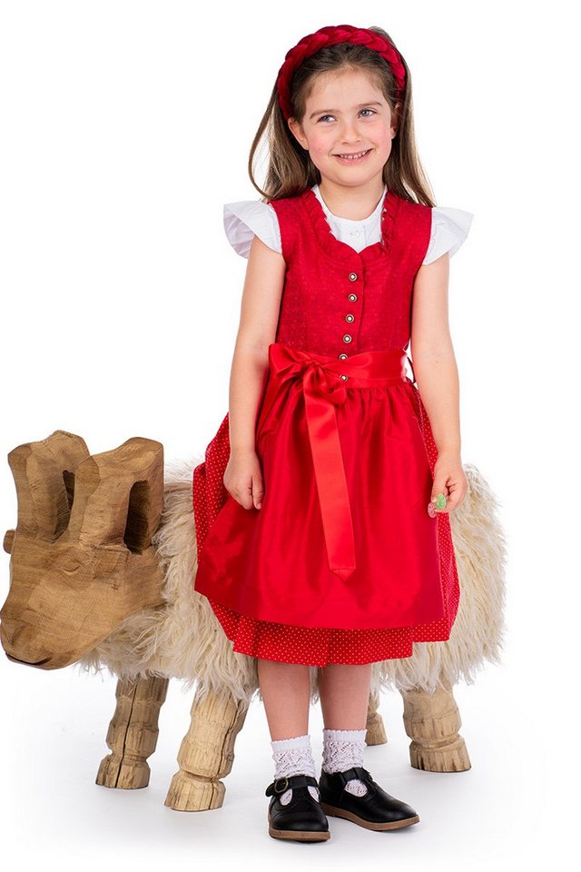 Isar-Trachten Dirndl Kinderdirndl 3tlg. - AVA - rot – Bild 4 von 4