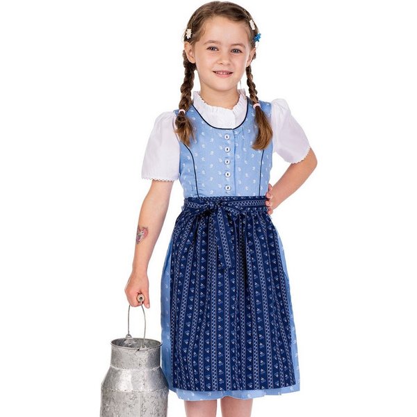 Isar-Trachten Dirndl Kinderdirndl 3tlg. - DAMIRA - blau