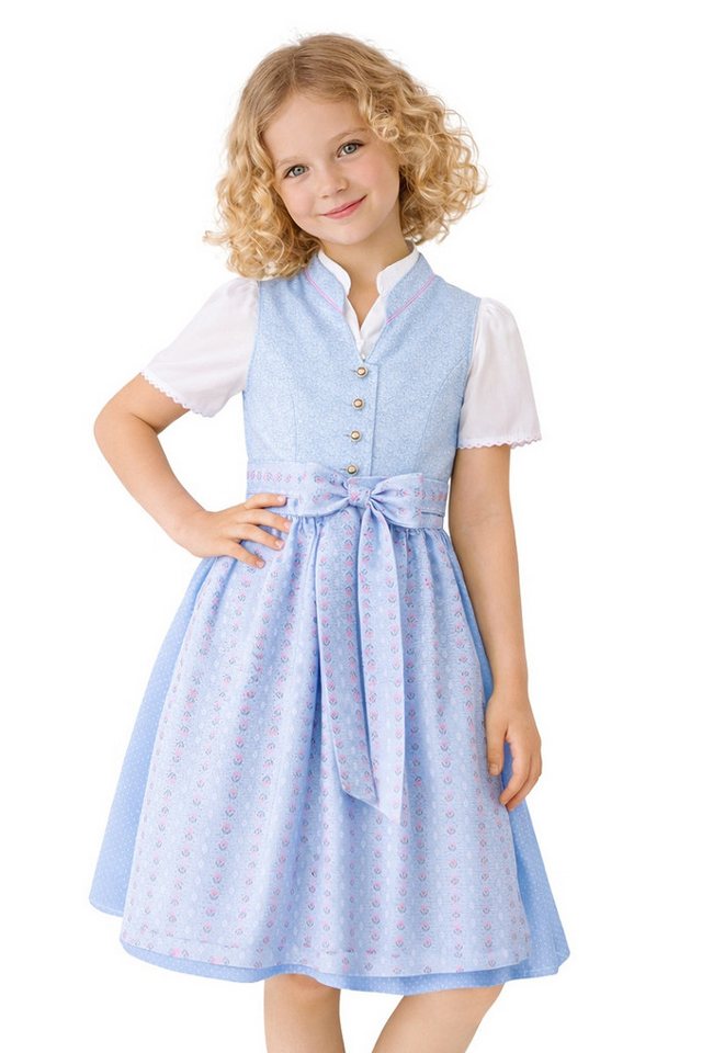 Isar-Trachten Dirndl Kinderdirndl 3tlg. - TILLA - hellblau – Bild 2 von 3