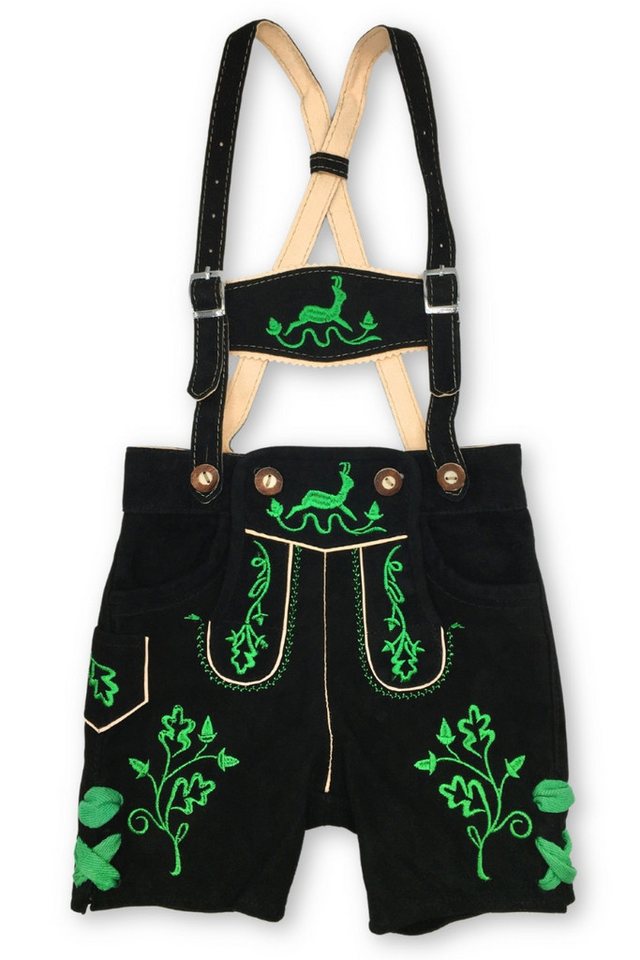 Isar-Trachten Lederhose Lederhose Kinder - EIKE - schwarz/klee – Bild 2 von 3