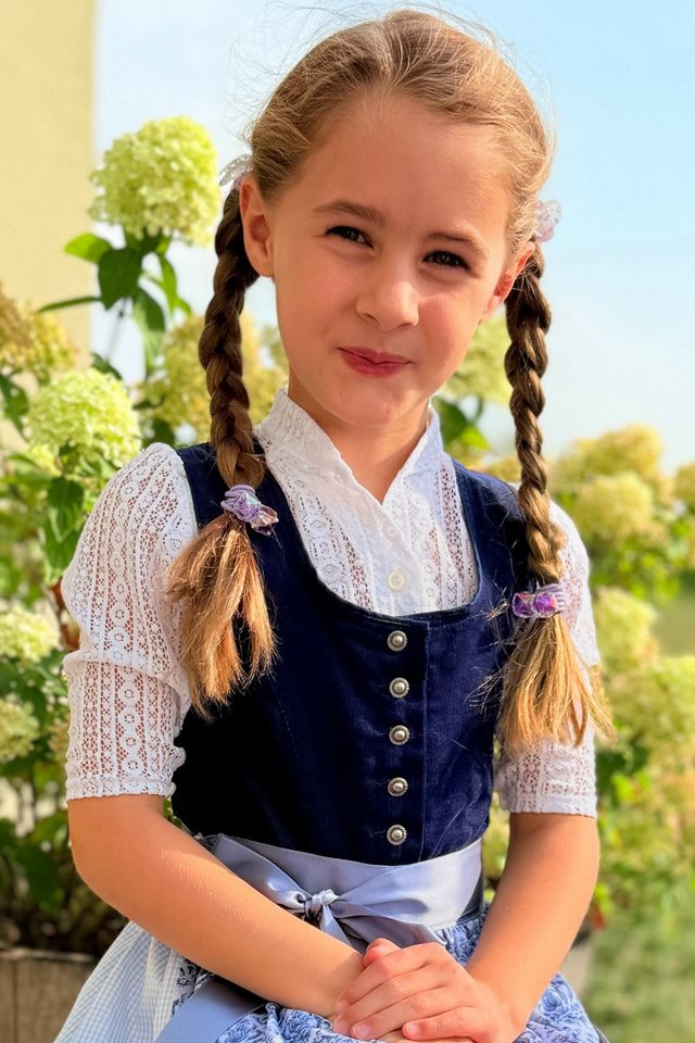 Isar-Trachten Trachtenbluse Dirndlbluse Kinder - CHARLOTTE - weiß – Bild 2 von 3