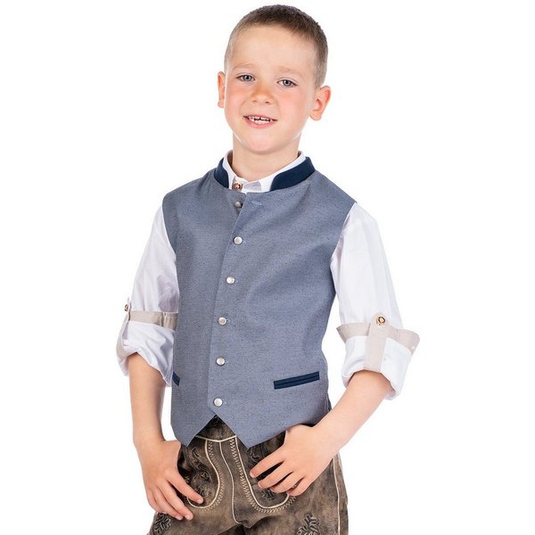 Isar-Trachten Trachtenjacke Kinderweste - Arthur - blau