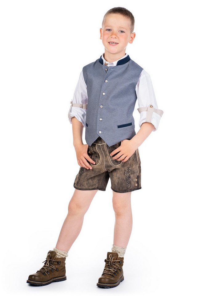 Isar-Trachten Trachtenjacke Kinderweste - Arthur - blau – Bild 5 von 5