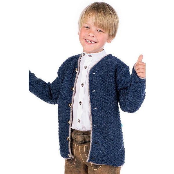 Isar-Trachten Trachtenjacke Strickjacke Kinder - TIAN - jeansblau