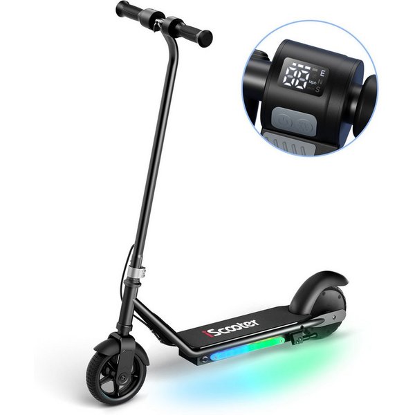 iscooter Cityroller Elektro-Kinderroller Kinder von 6-12 Jahren mit magnetischer Aufladung, (1 tlg), 150W, 16km/h, LED-Anzeige, farbige Lichter, Doppelbremsen