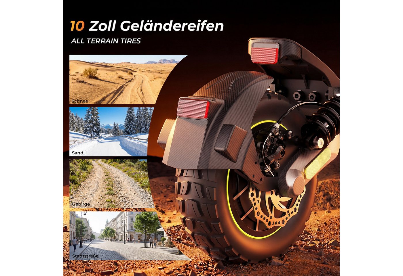 iscooter E-Scooter Elektroroller mit ABE-Zulassung, zwei Motoren, 60~80 km Reichweite – Bild 4 von 5