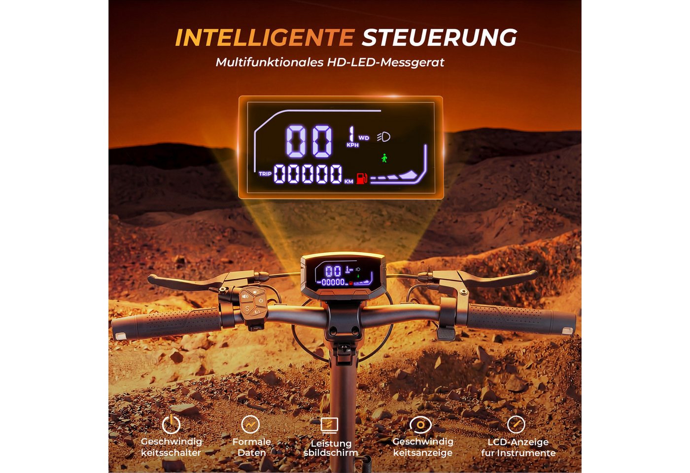 iscooter E-Scooter Elektroroller mit ABE-Zulassung, zwei Motoren, 60~80 km Reichweite – Bild 5 von 5