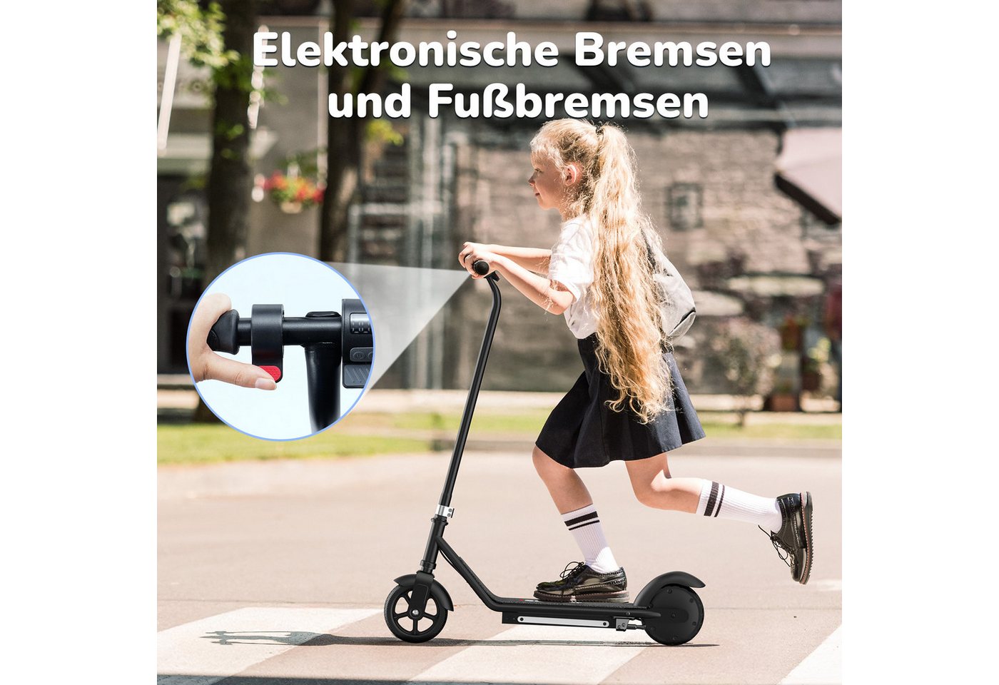 iscooter Miniscooter Elektro-Kinderroller Kinder von 6-12 Jahren mit magnetischer Aufladung, (1 tlg), 150W, 16km/h, LED-Anzeige, farbige Lichter, Doppelbremsen – Bild 2 von 5