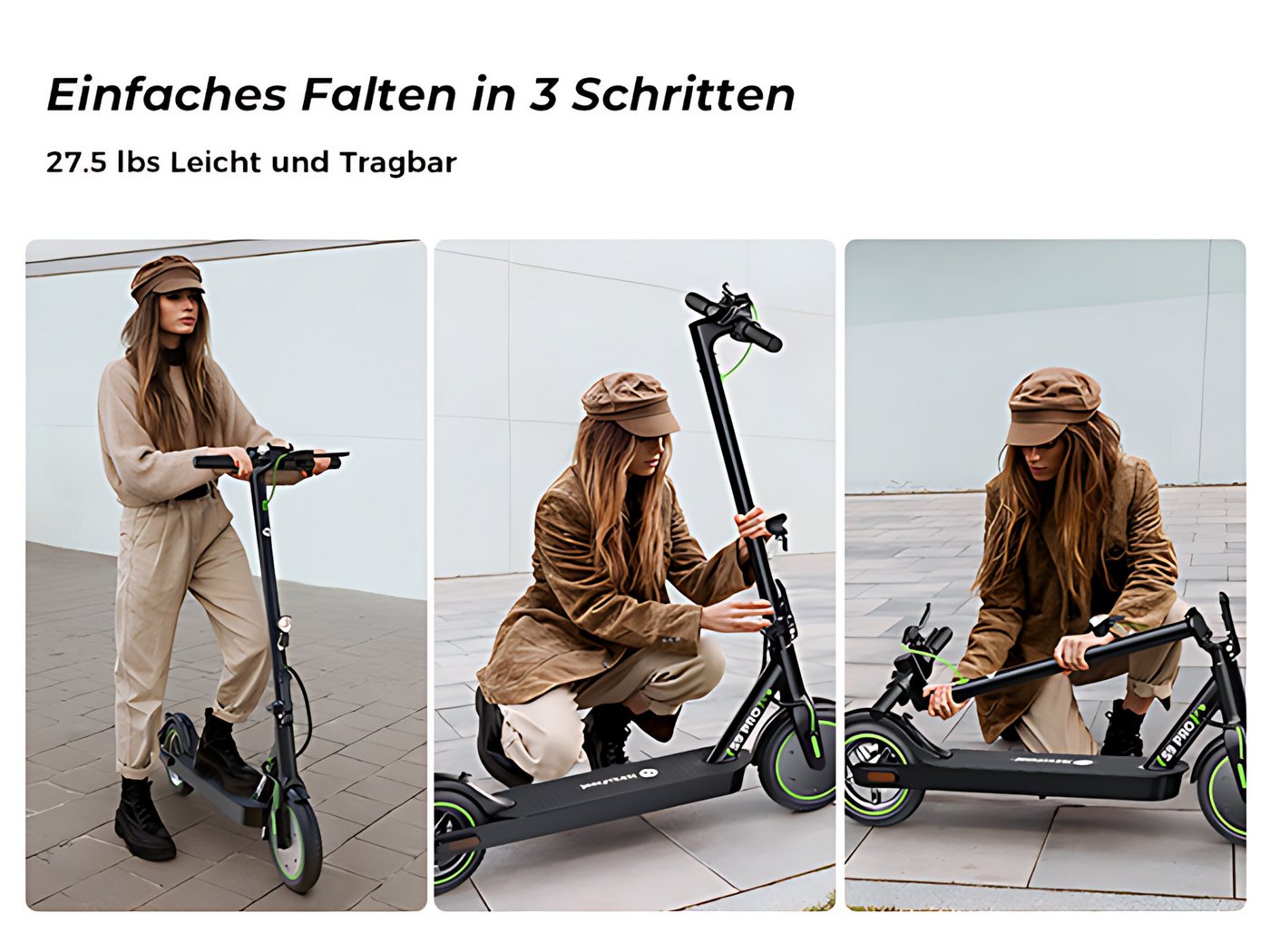 iSinwheel E-Scooter 2 Stück 8.5 Zoll E Scooter mit Straßenzulassung, Doppelfederung, 350,00 W, 20,00 km/h, 30 KM Reichweite, klappbar, Duales Bremssystem, Belas – Bild 3 von 5