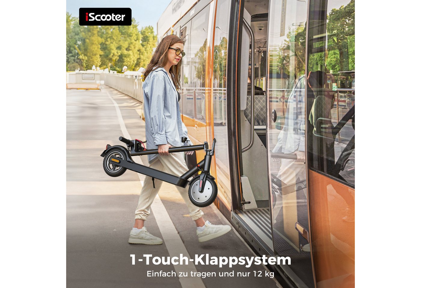 iSinwheel E-Scooter mit Straßenzulassung (ABE), 30 km Reichweite, faltbar, mit App, 20 km/h, leicht, schnell und zuverlässig – Bild 4 von 5