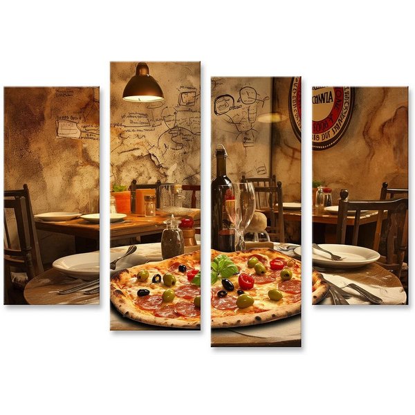 islandburner Leinwandbild, Gemütliches italienisches Restaurant mit Pizza