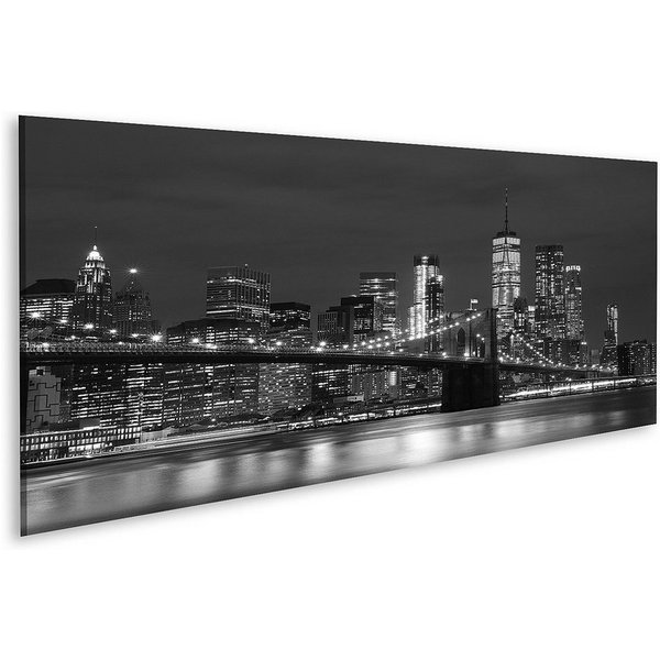 islandburner Leinwandbild Bild auf Leinwand Brooklyn Bridge und Downtown-Wolkenkratzer in New Yo