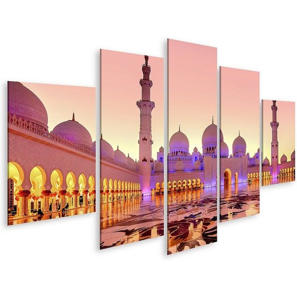 islandburner Leinwandbild Bild auf Leinwand Sheikh Zayed Grand Moschee in der Abenddämmerung in