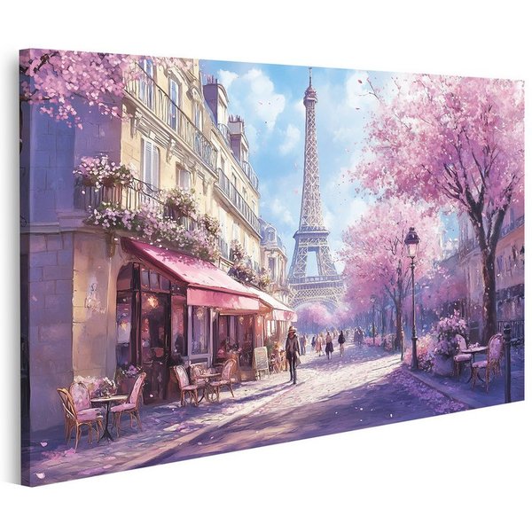 islandburner Leinwandbild Frühlingszeit in Paris mit Blick auf den Eiffelturm