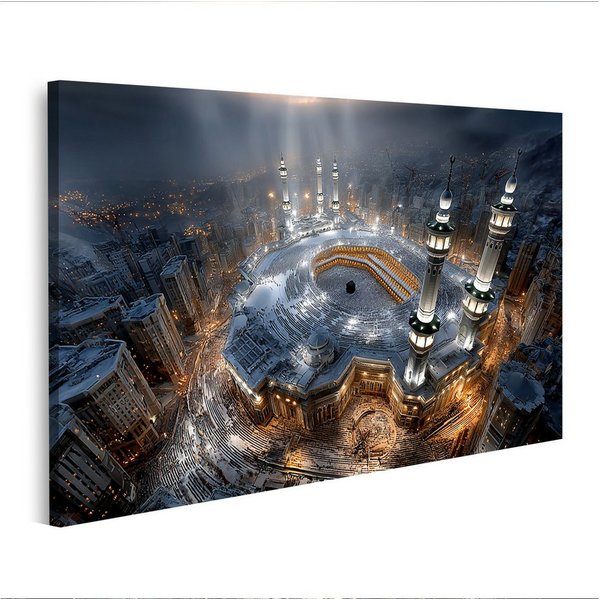 islandburner Leinwandbild Kaaba in Mekka - Atemberaubende Luftaufnahme - Edition K2