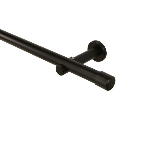 iso-design Gardinenstange 20 mm Schwarz oder Weiss Endstück Kappe Wand- oder Deckenmontage, Ø 20 mm, 1-läufig, Fixmaß, verschraubt, Metall, Gardinenstange aus A