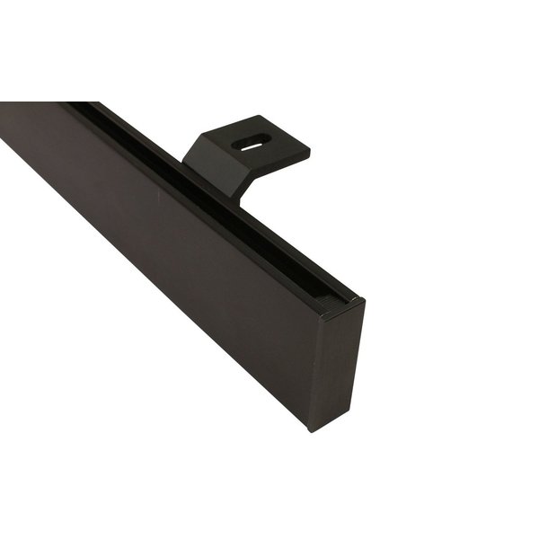 iso-design Gardinenstange Gardinenschiene Unischiene eckig zur Deckenmontage, 1-läufig, Fixmaß, mit Bohren, Aluminium