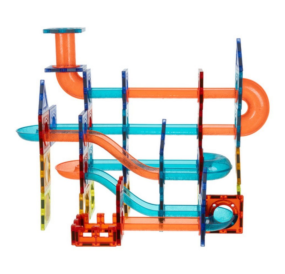 ISO TRADE Kugelbahn 3D-Magnetbausteine Kugelbahn, (Spar-Set, Kreativität), Integrierte Beleuchtung verleiht den Bauwerken einen magischen Effekt – Bild 4 von 5