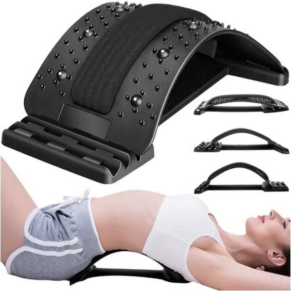 ISO TRADE Massagegerät Massagedehner Rücken 3 Stufen, Rückendehnungsgerät 1-tlg., schwarz, 4 Stufen Massage
